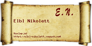 Elbl Nikolett névjegykártya